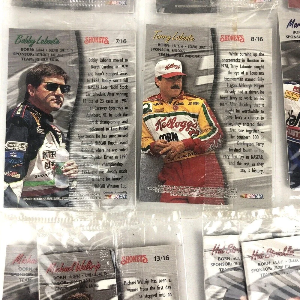 Nascar Race Cards Shoney's Special Fleer Ultra‎ 1997 Factory Sealed Ephemera Vtg